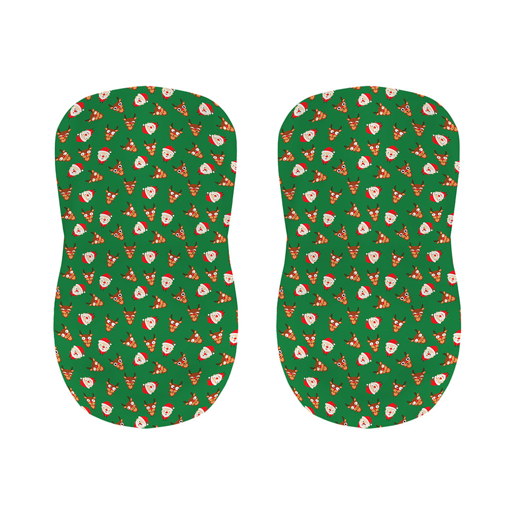 Santa Claus And Reindeer Emoji Print Bar Stool Covers