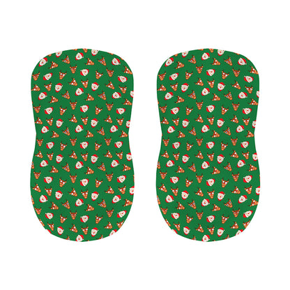 Santa Claus And Reindeer Emoji Print Bar Stool Covers