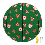 Santa Claus And Reindeer Emoji Print Basketball