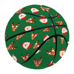 Santa Claus And Reindeer Emoji Print Basketball