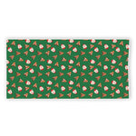 Santa Claus And Reindeer Emoji Print Beach Towel