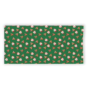 Santa Claus And Reindeer Emoji Print Beach Towel