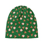 Santa Claus And Reindeer Emoji Print Beanie