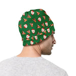 Santa Claus And Reindeer Emoji Print Beanie