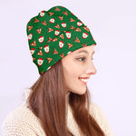 Santa Claus And Reindeer Emoji Print Beanie