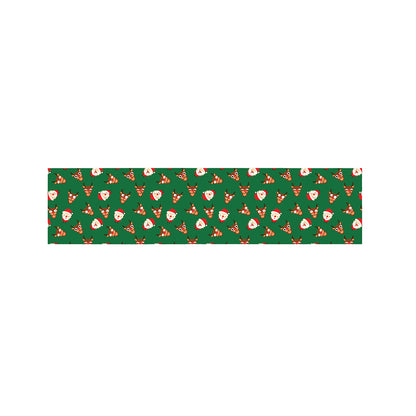 Santa Claus And Reindeer Emoji Print Bed Runner