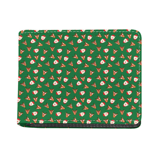 Santa Claus And Reindeer Emoji Print Bifold Wallet