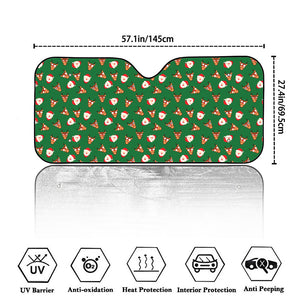 Santa Claus And Reindeer Emoji Print Car Windshield Sun Shade