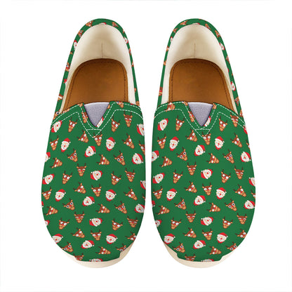 Santa Claus And Reindeer Emoji Print Casual Shoes