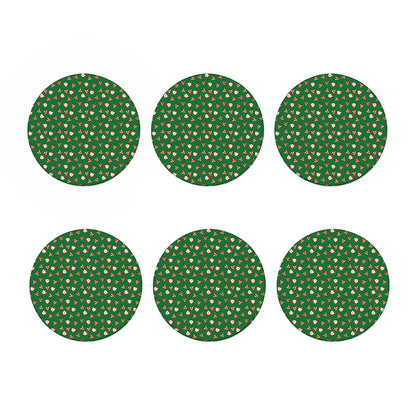 Santa Claus And Reindeer Emoji Print Coaster Set