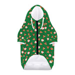 Santa Claus And Reindeer Emoji Print Dog Zip Up Hoodie