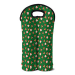 Santa Claus And Reindeer Emoji Print Double Neoprene Wine Tote