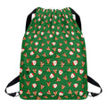 Santa Claus And Reindeer Emoji Print Drawstring Backpack