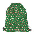 Santa Claus And Reindeer Emoji Print Drawstring Bag