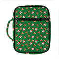 Santa Claus And Reindeer Emoji Print Front Pocket Bible Bag