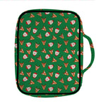 Santa Claus And Reindeer Emoji Print Front Pocket Bible Bag