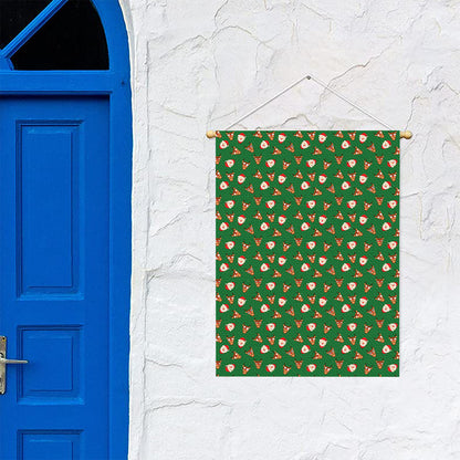 Santa Claus And Reindeer Emoji Print Garden Flag