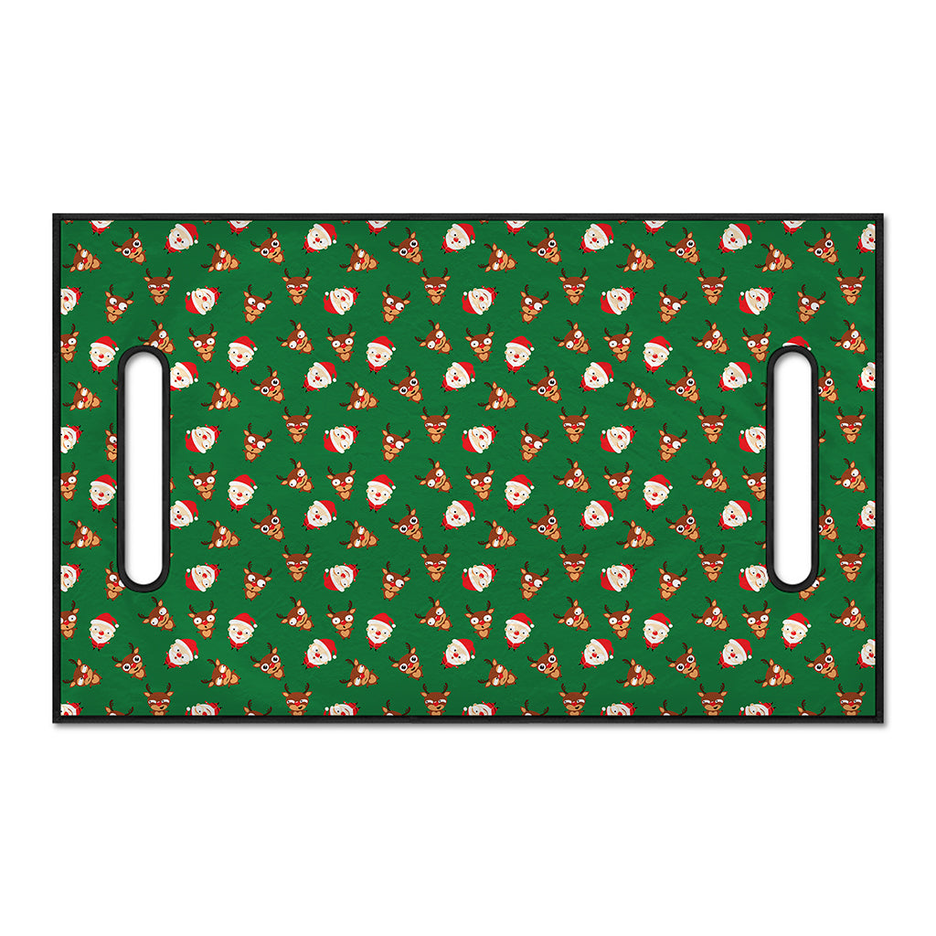 Santa Claus And Reindeer Emoji Print Golf Cart Seat Cover