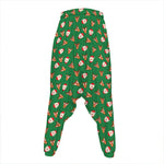 Santa Claus And Reindeer Emoji Print Hammer Pants
