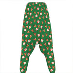 Santa Claus And Reindeer Emoji Print Hammer Pants