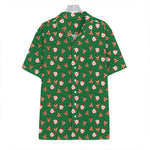 Santa Claus And Reindeer Emoji Print Hawaiian Shirt