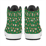 Santa Claus And Reindeer Emoji Print High Top Leather Sneakers