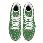 Santa Claus And Reindeer Emoji Print High Top Leather Sneakers