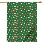 Santa Claus And Reindeer Emoji Print House Flag