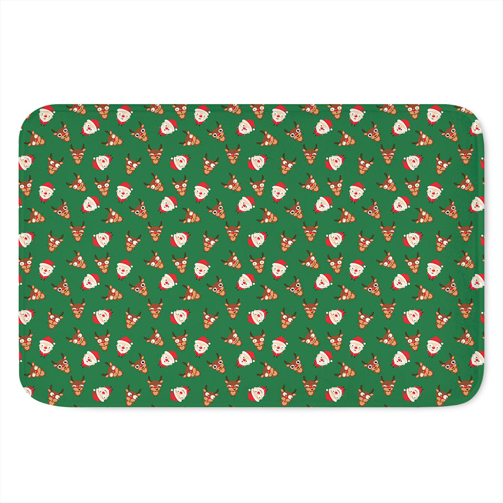 Santa Claus And Reindeer Emoji Print Indoor Door Mat