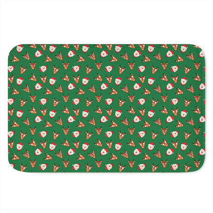 Santa Claus And Reindeer Emoji Print Indoor Door Mat