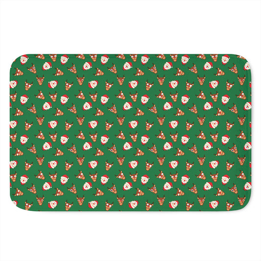 Santa Claus And Reindeer Emoji Print Indoor Door Mat