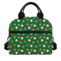 Santa Claus And Reindeer Emoji Print Insulated Lunch Bag