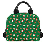 Santa Claus And Reindeer Emoji Print Insulated Lunch Bag