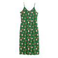 Santa Claus And Reindeer Emoji Print Jersey Midi Cami Dress