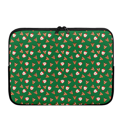 Santa Claus And Reindeer Emoji Print Laptop Sleeve