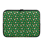 Santa Claus And Reindeer Emoji Print Laptop Sleeve