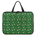 Santa Claus And Reindeer Emoji Print Laptop Sleeve With Handle