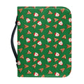 Santa Claus And Reindeer Emoji Print Leather Bible Cover