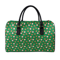 Santa Claus And Reindeer Emoji Print Leather Duffel Bag