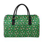 Santa Claus And Reindeer Emoji Print Leather Duffle Bag