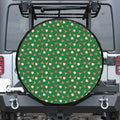 Santa Claus And Reindeer Emoji Print Leather Spare Tire Cover