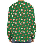 Santa Claus And Reindeer Emoji Print Long Sleeve Baseball Jersey