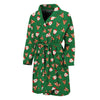 Santa Claus And Reindeer Emoji Print Men's Bathrobe