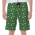 Santa Claus And Reindeer Emoji Print Men's Beach Shorts