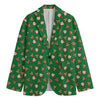 Santa Claus And Reindeer Emoji Print Men's Blazer