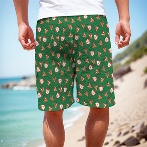 Santa Claus And Reindeer Emoji Print Men's Cargo Shorts