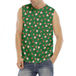 Santa Claus And Reindeer Emoji Print Men's Fitness Tank Top