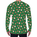 Santa Claus And Reindeer Emoji Print Men's Long Sleeve T-Shirt