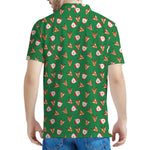Santa Claus And Reindeer Emoji Print Men's Polo Shirt
