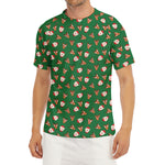 Santa Claus And Reindeer Emoji Print Men's Short Sleeve Rash Guard